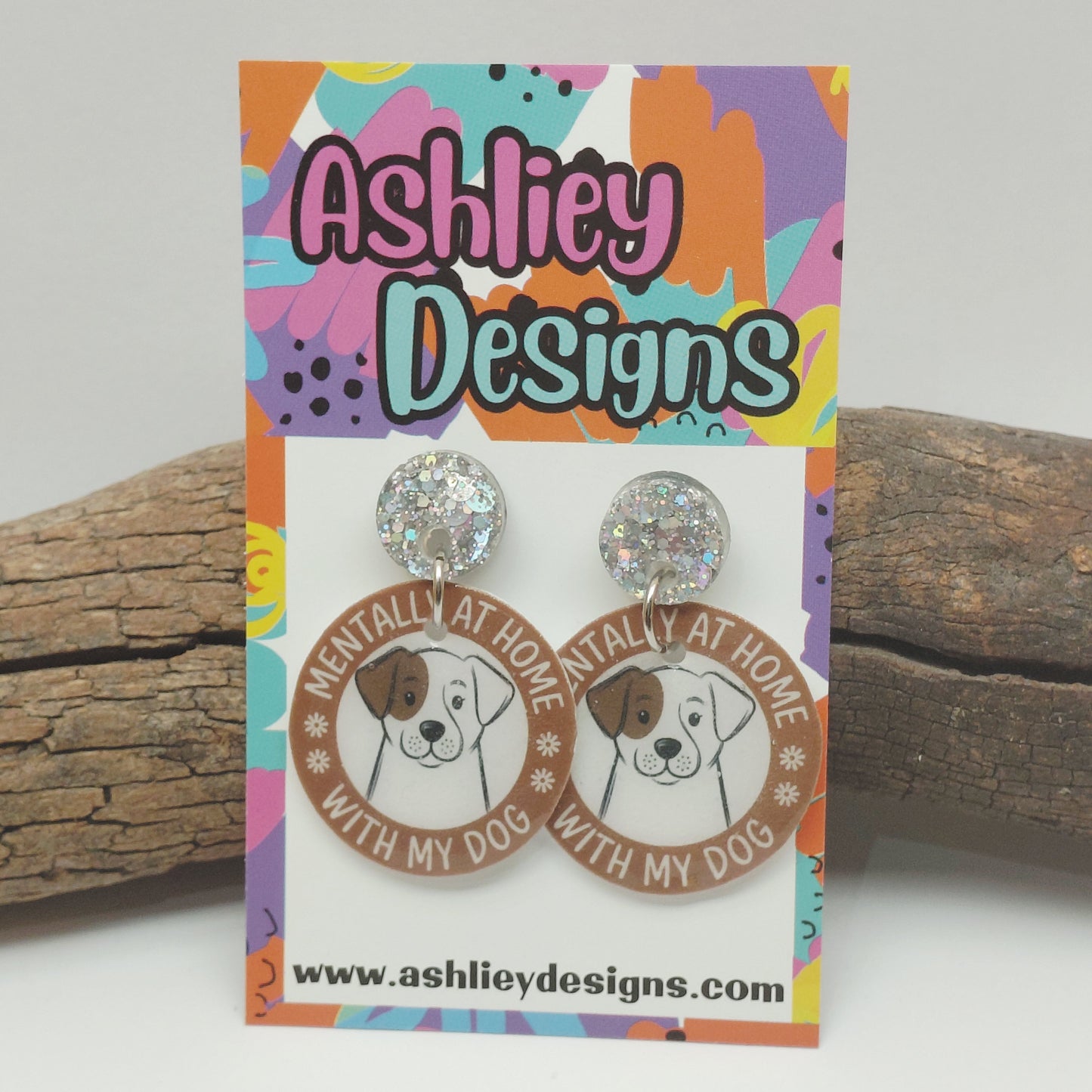 Mentally At Home With My Dog Dangle Earrings