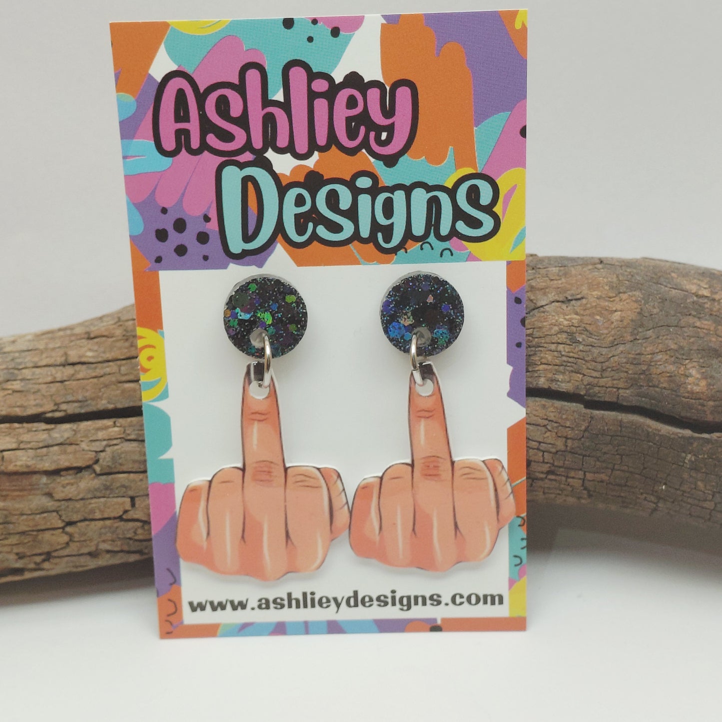 Middle Finger Dangle Earrings
