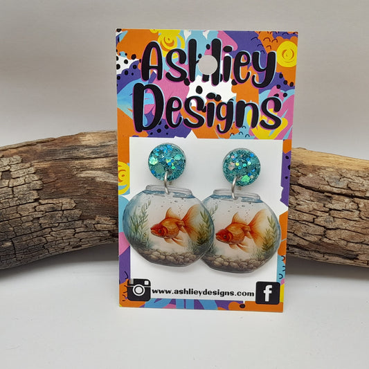 Fish Bowl Dangle Earrings