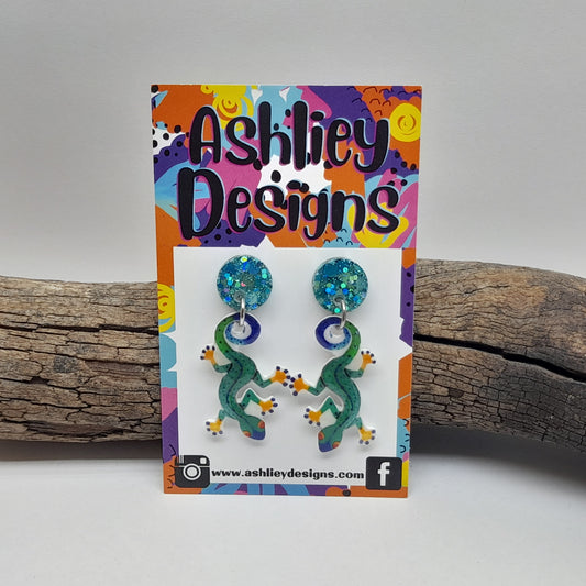 Gecko Dangle Earrings