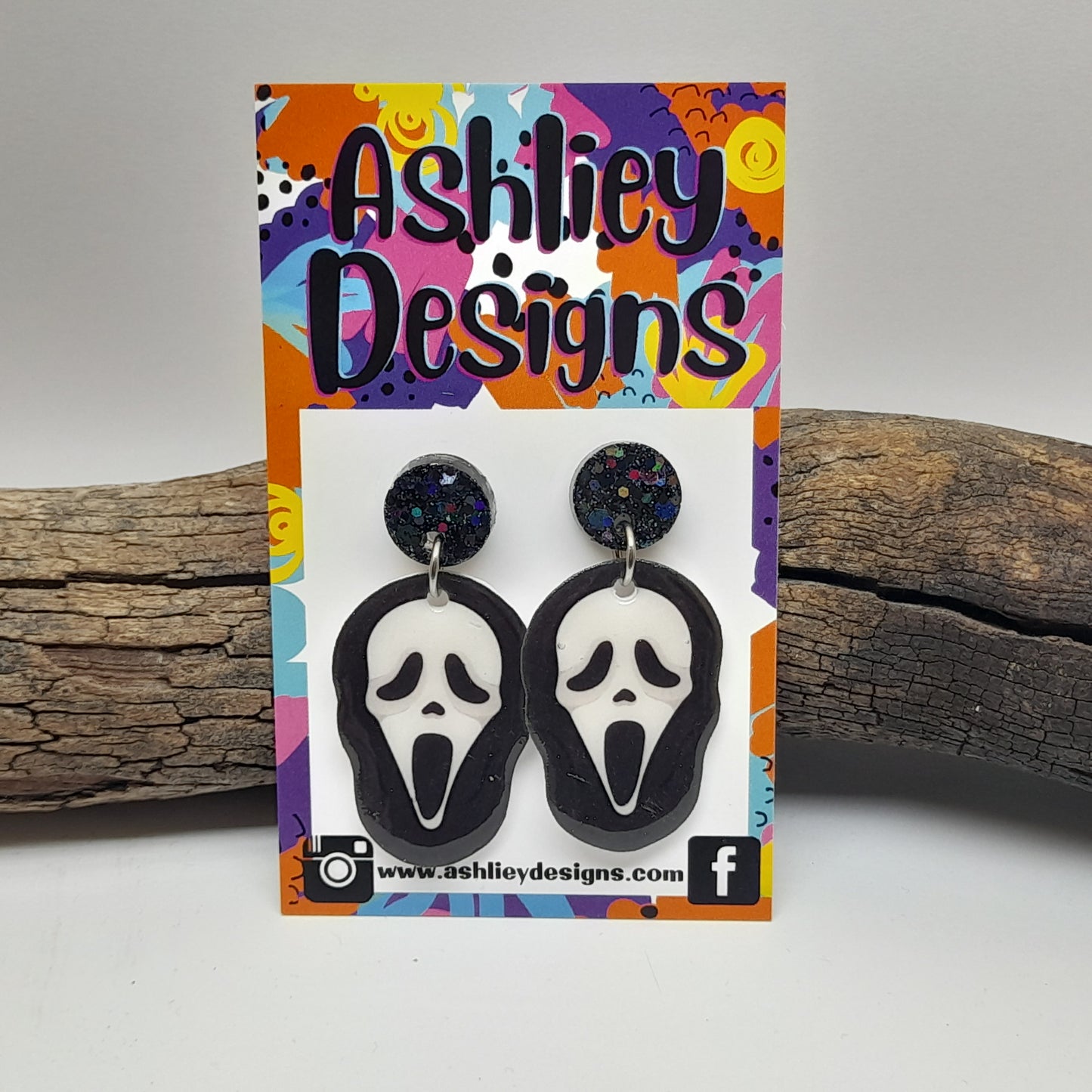 Ghost Face Dangle Earrings