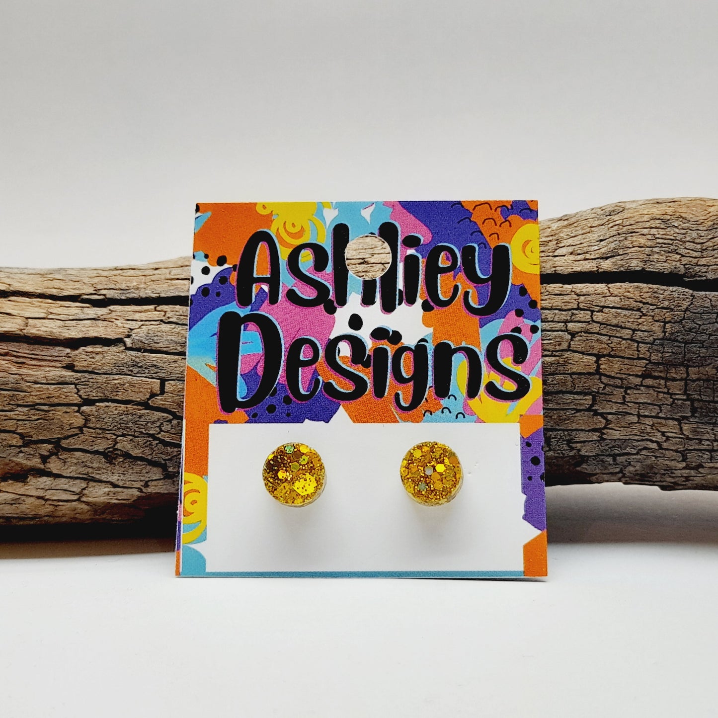 Small Gold Glitter Studs