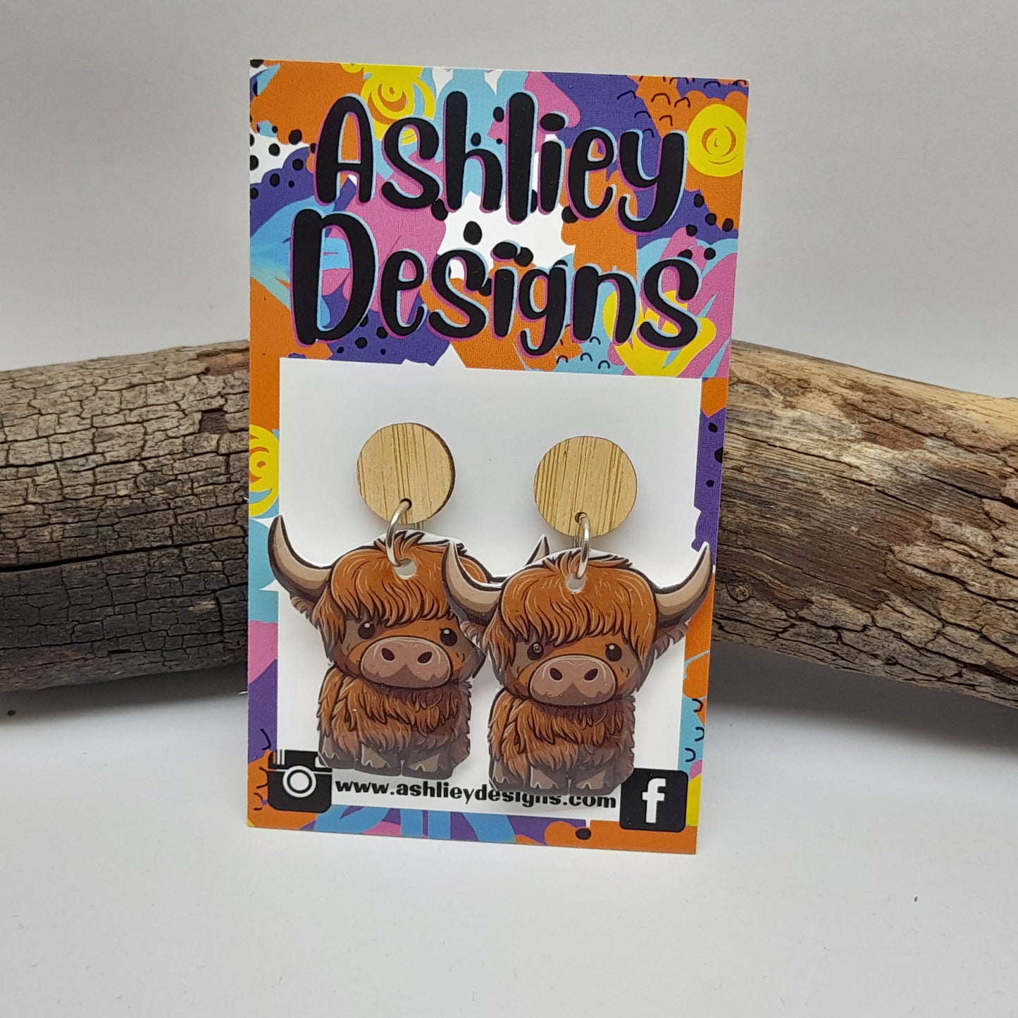 Highland Cow Dangle Earrings