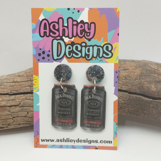 Jack Daniels Dangle Earrings