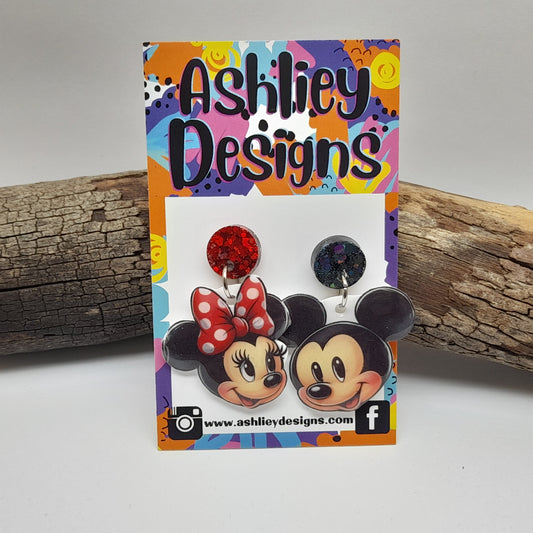 Mickey/Minnie Mouse Dangle Earrings