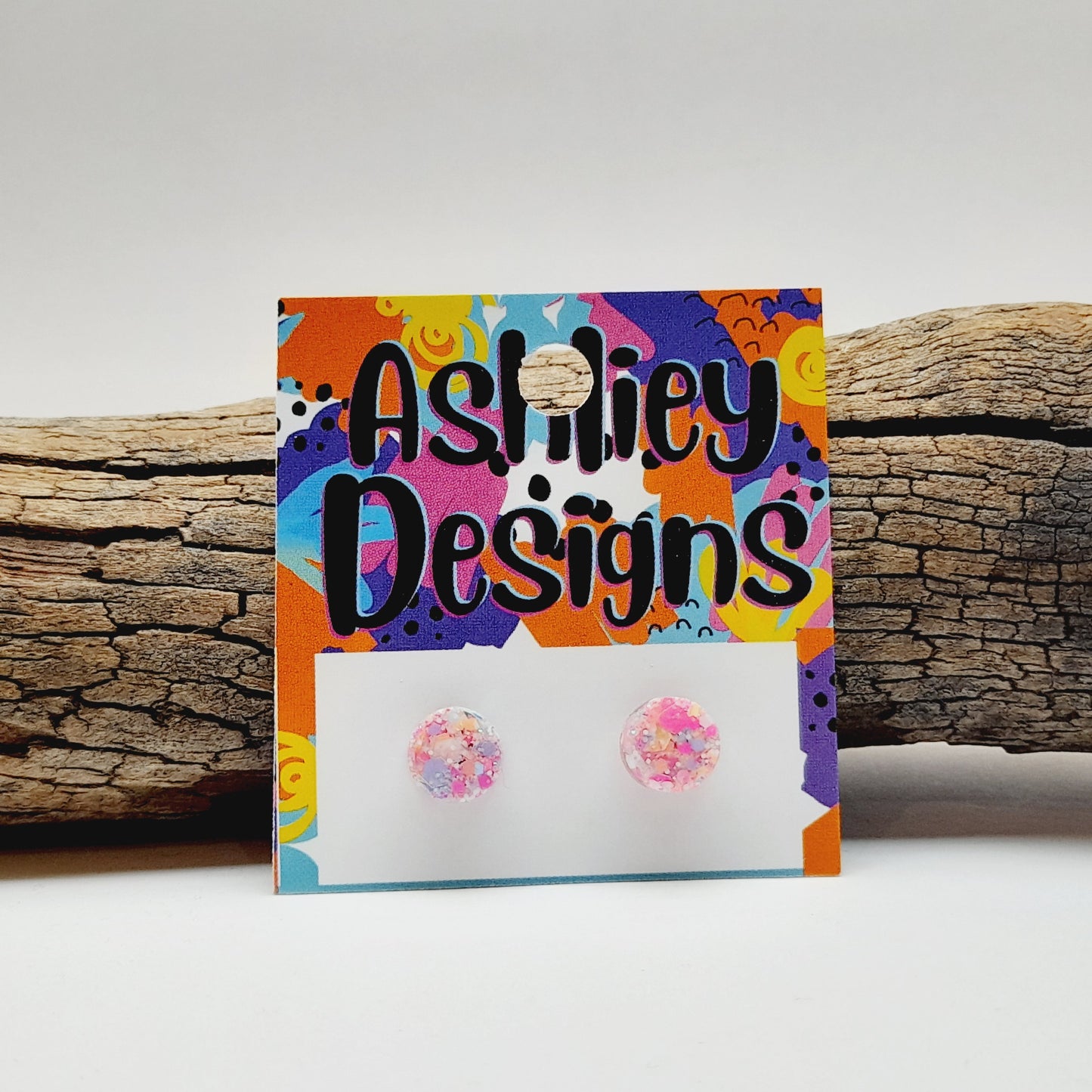 Small Pastel Sprinkle Glitter Studs