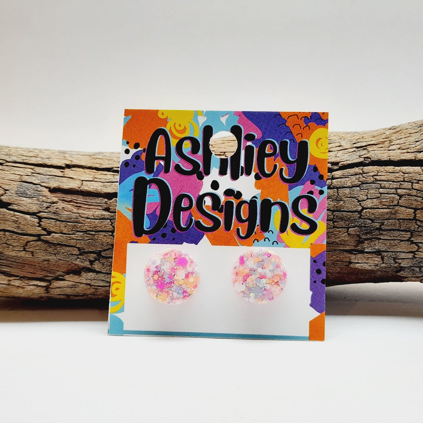 Large Pastel Sprinkle Glitter Studs