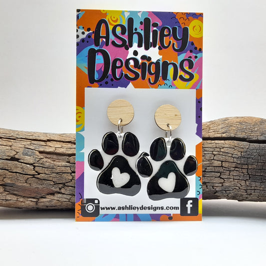 Paw Print Dangle Earrings