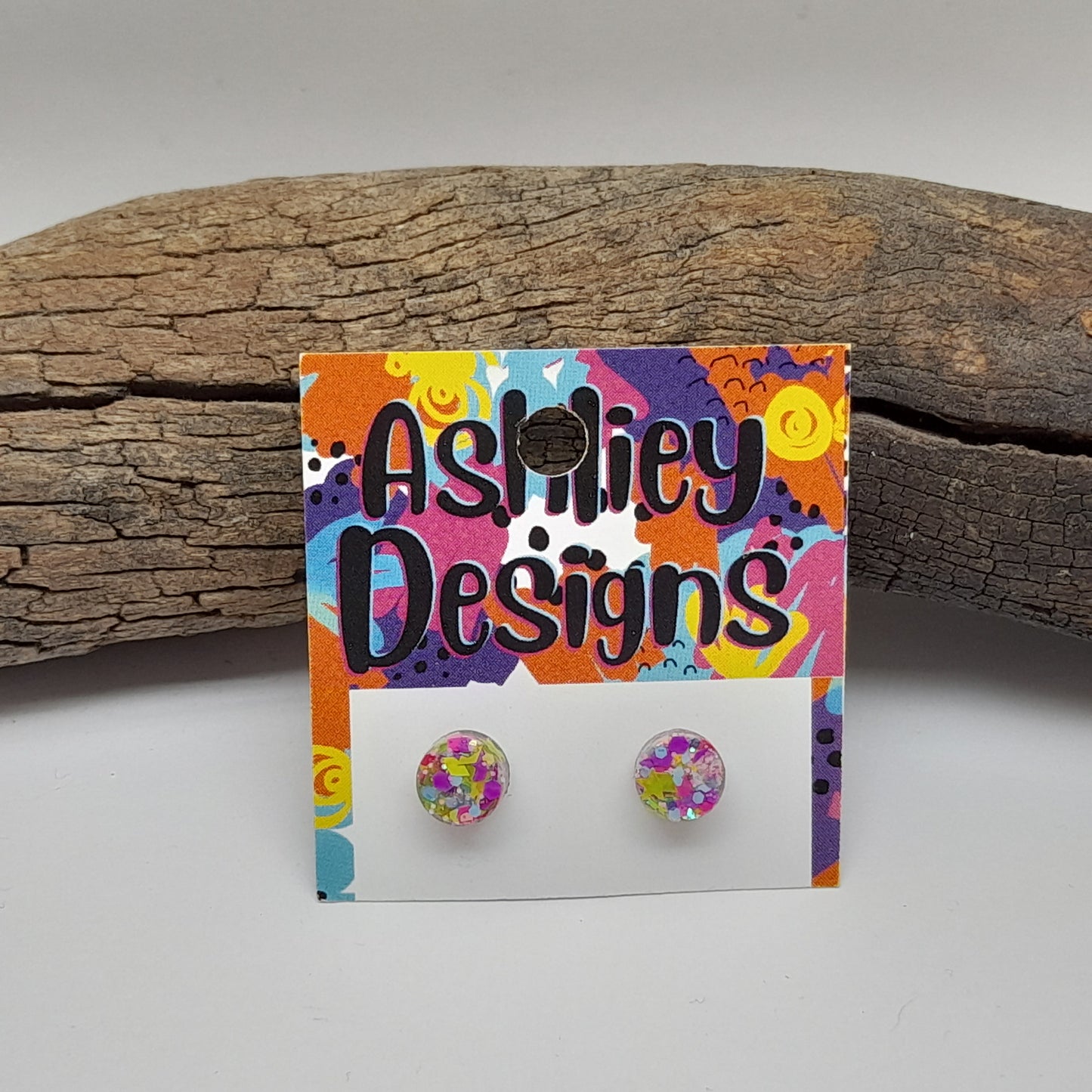 Small Cover Me In Sunshine Sparkle Glitter Studs