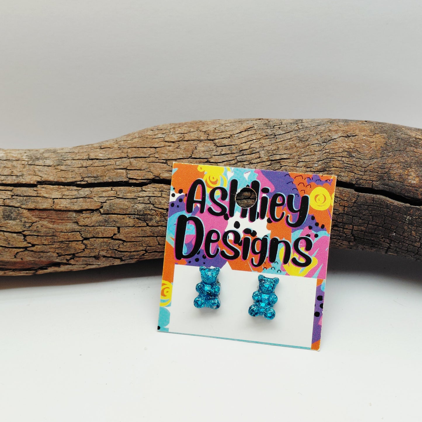 Small Glitter Gummy Bear Studs