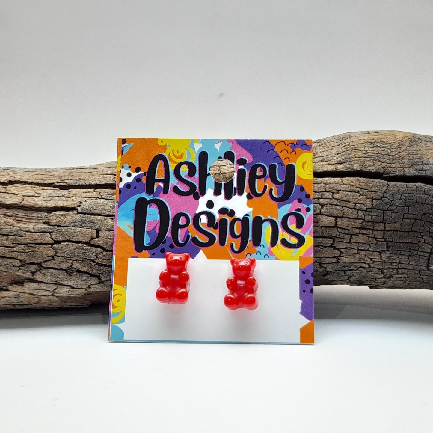 Small Glitter Gummy Bear Studs