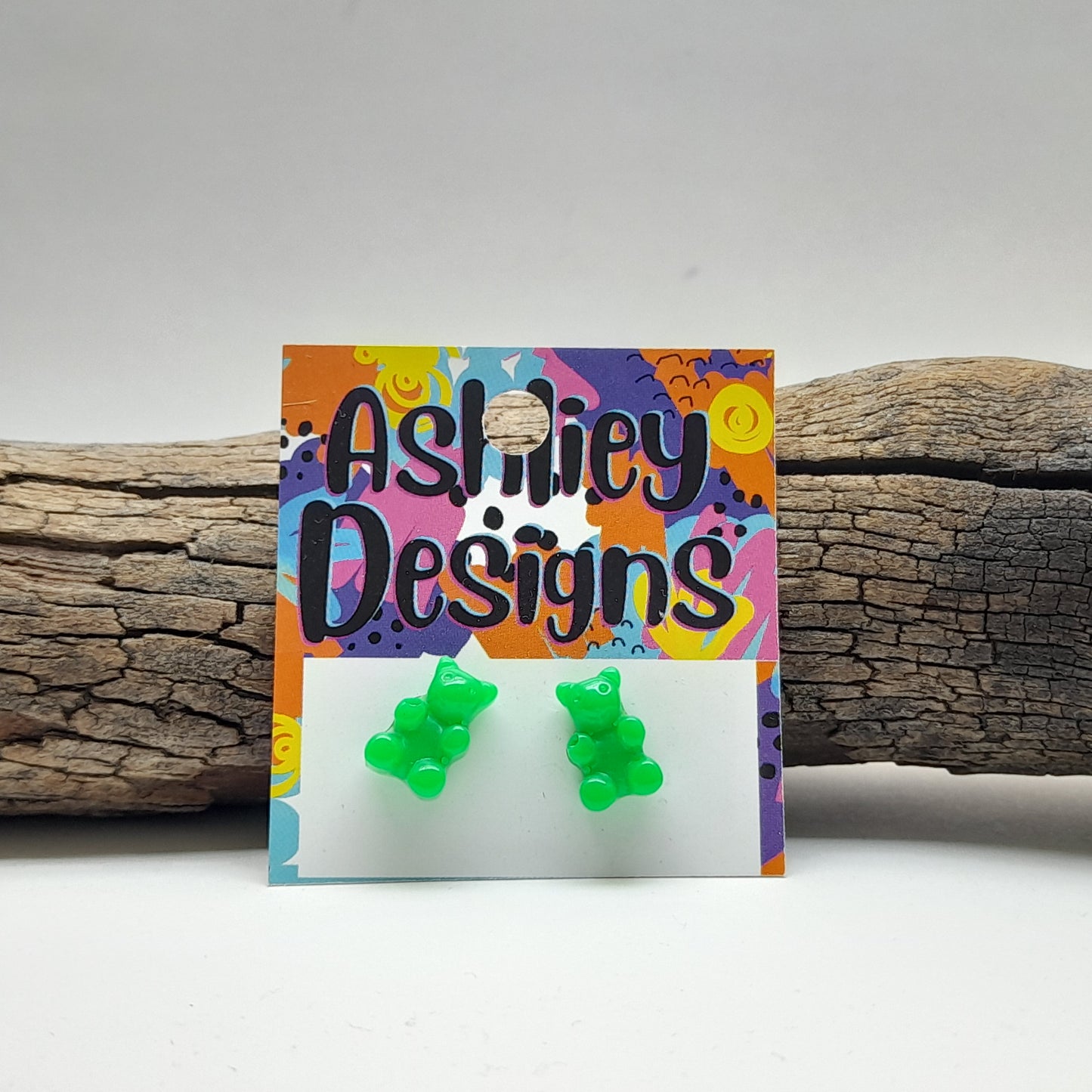 Small Glitter Gummy Bear Studs