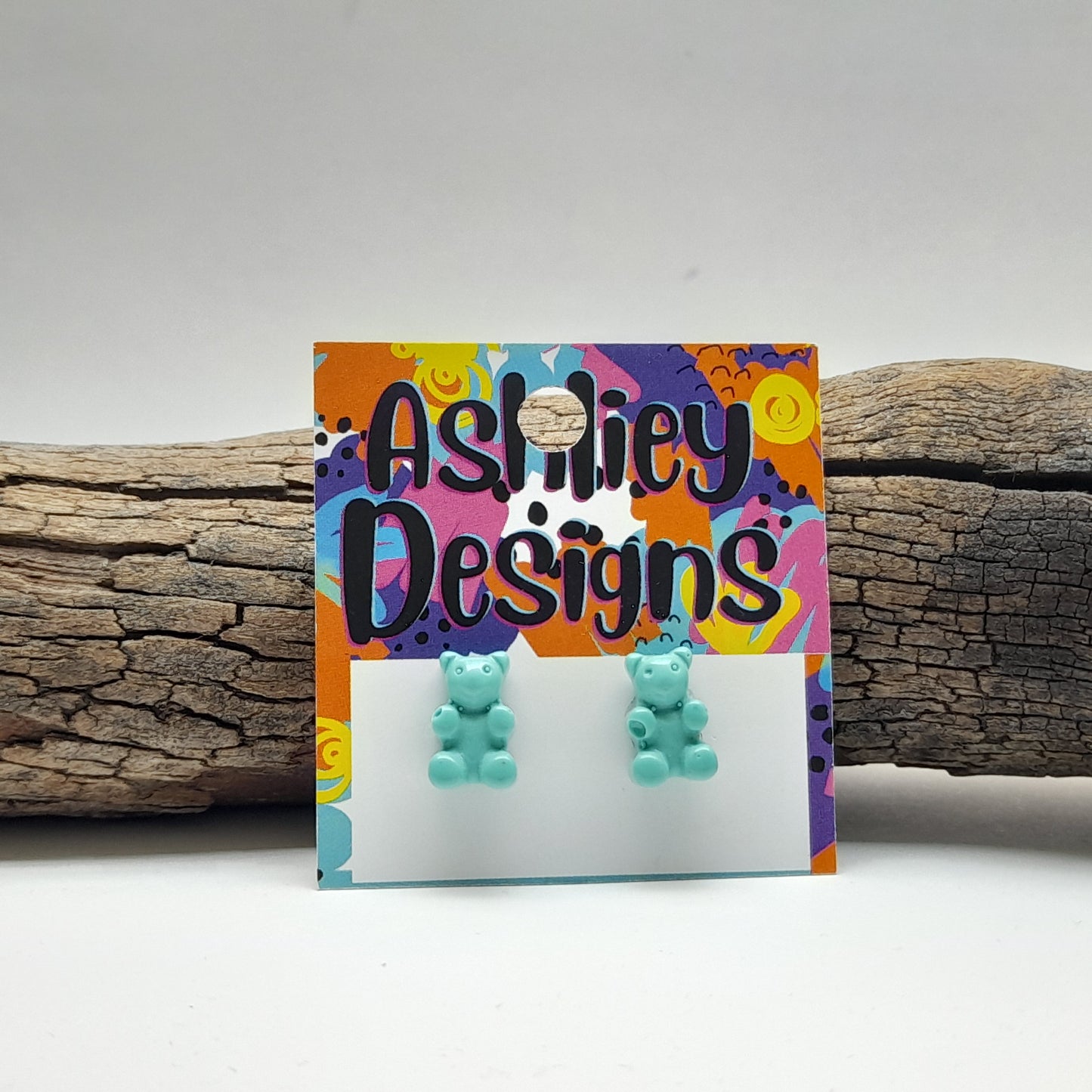 Small Glitter Gummy Bear Studs