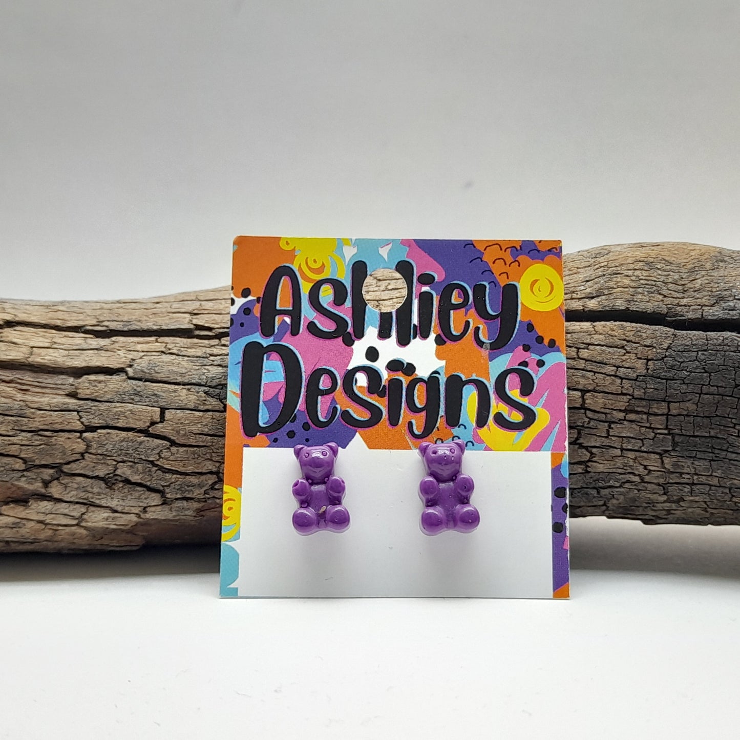 Small Glitter Gummy Bear Studs