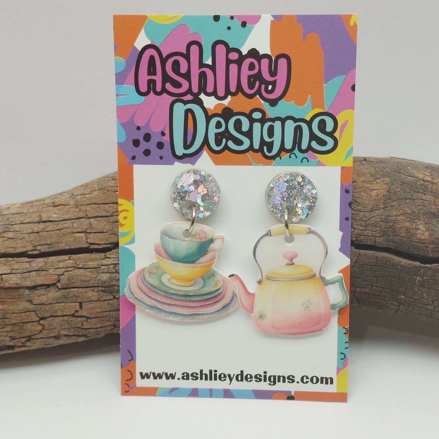 Tea Pot/Cup Dangle Earrings