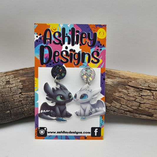 Toothless/Lightfury Dangle Earrings