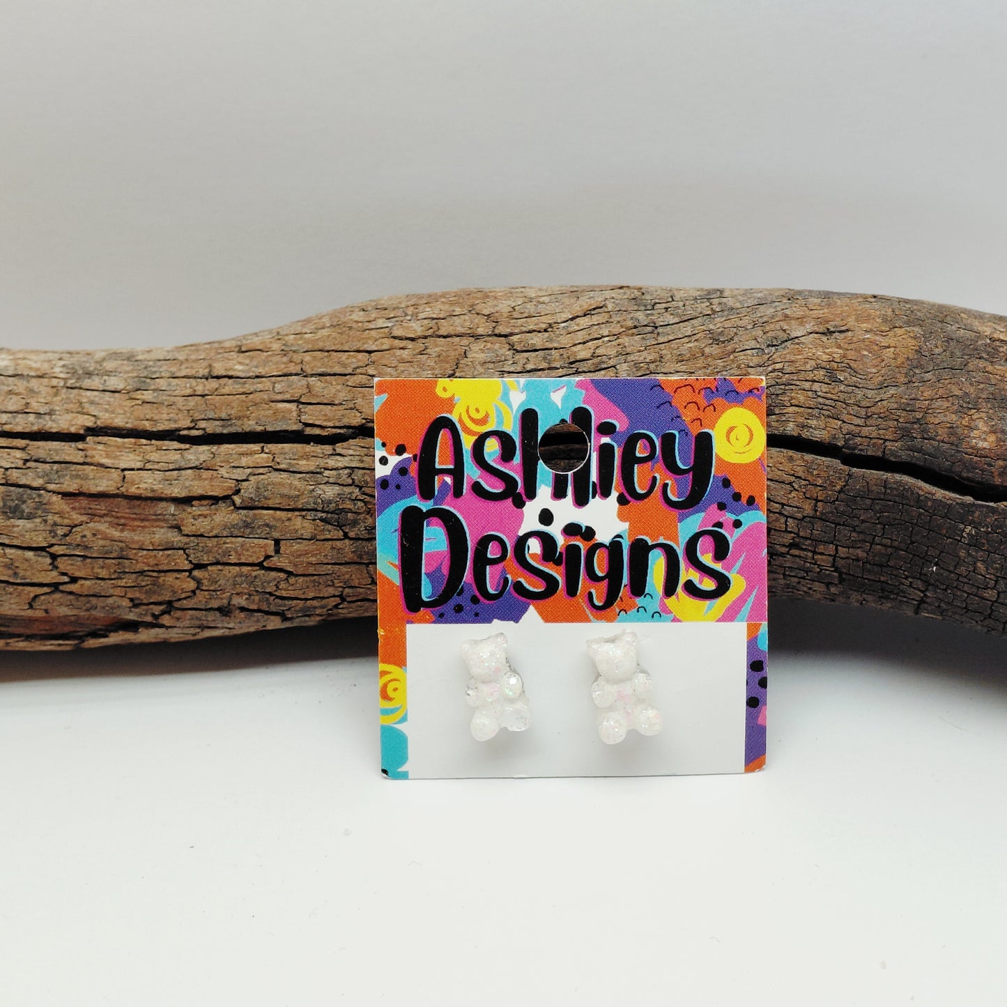 Small Glitter Gummy Bear Studs