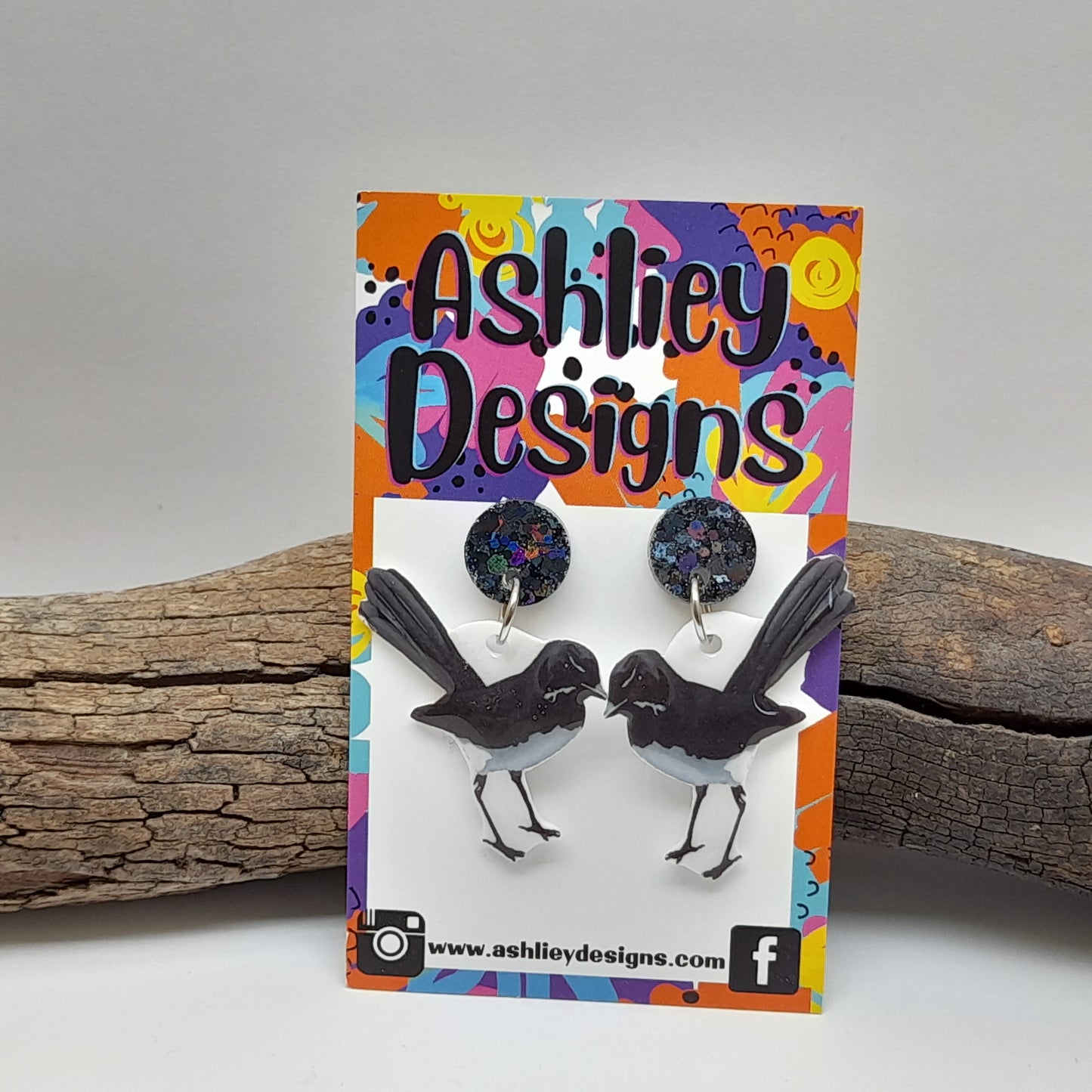 Willy Wagtail Dangle Earrings