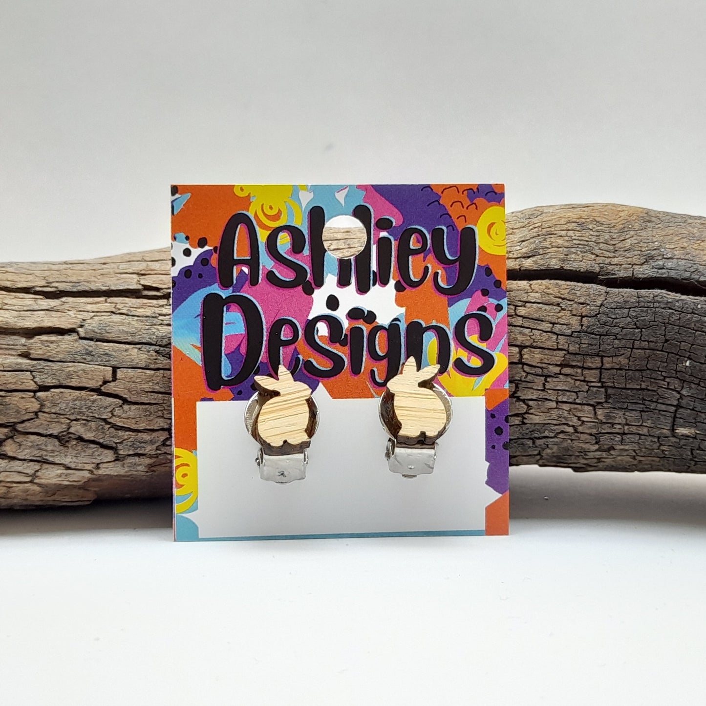 Wood Bunny Rabbit Clip-ons