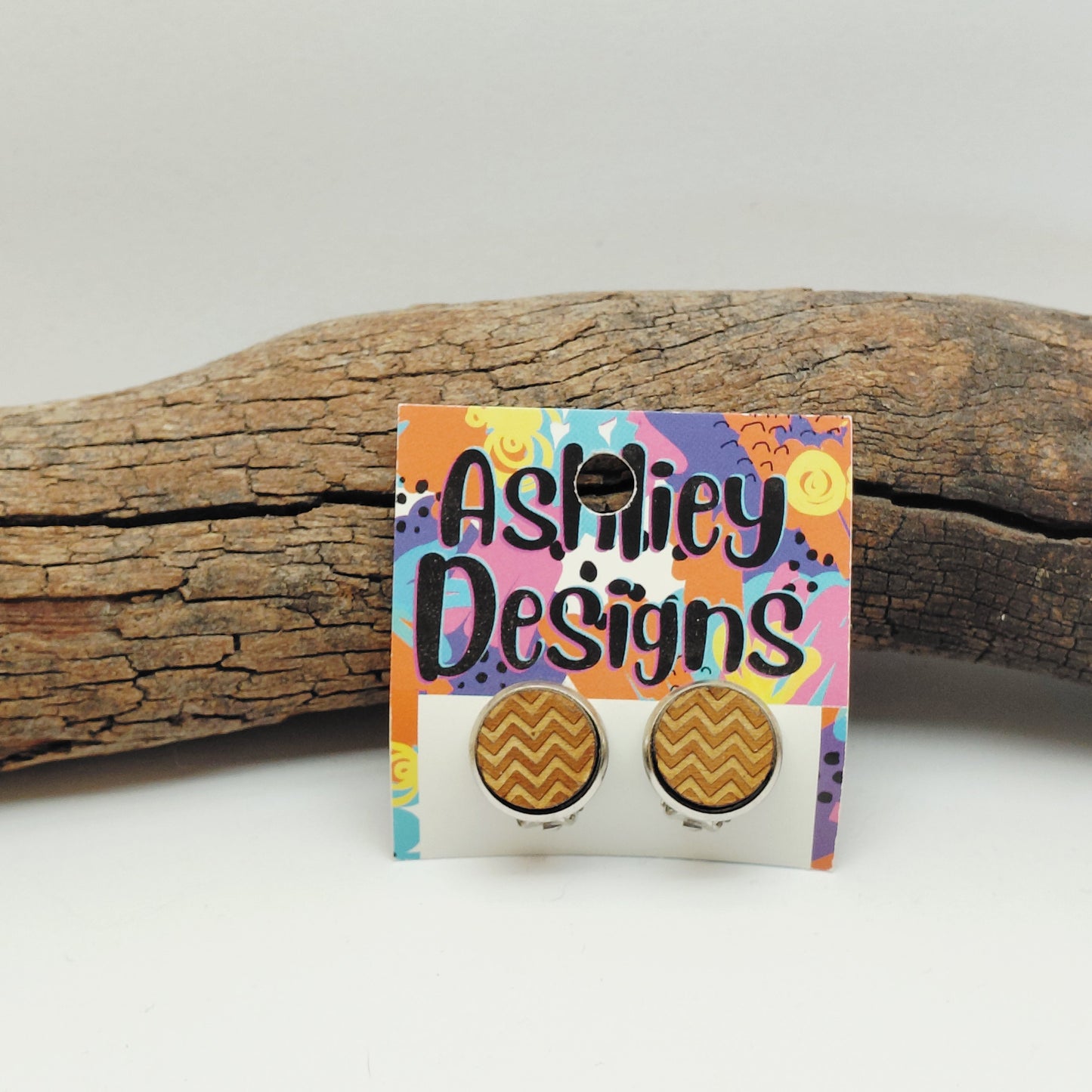 Wood Chevron Clip-ons